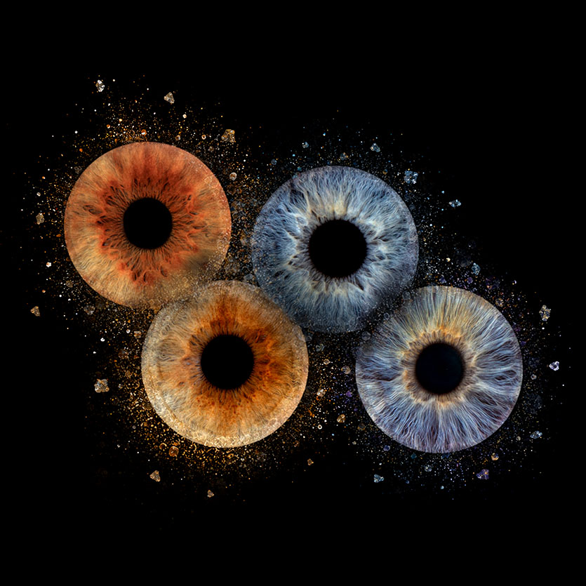 Iris-Fotografie-Unna - vier Iriden mit Kollisionseffekt